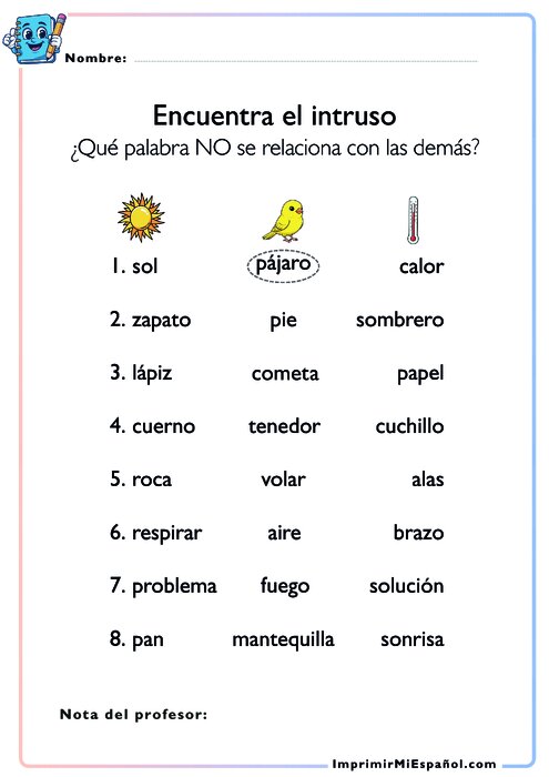Encuentra el intruso