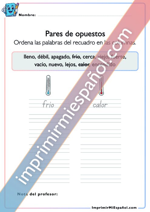 Pares de opuestos
