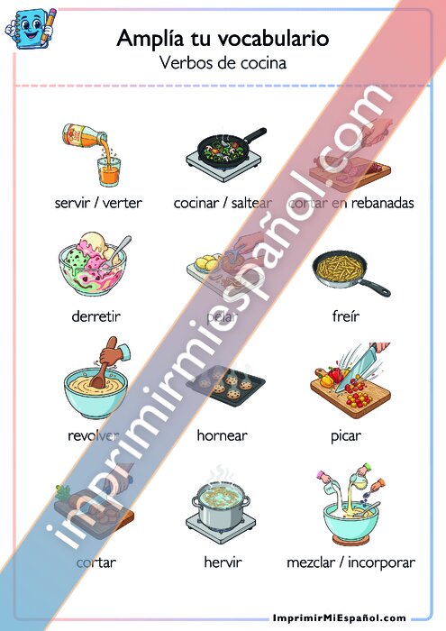 Amplía tu vocabulario -  Verbos de cocina - 2