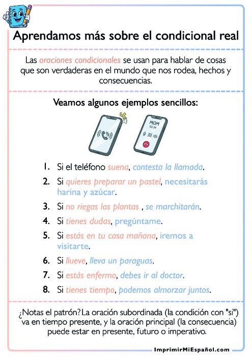 Aprendamos más sobre el condicional real