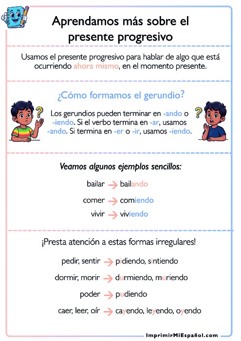 Aprendamos más sobre el presente progresivo