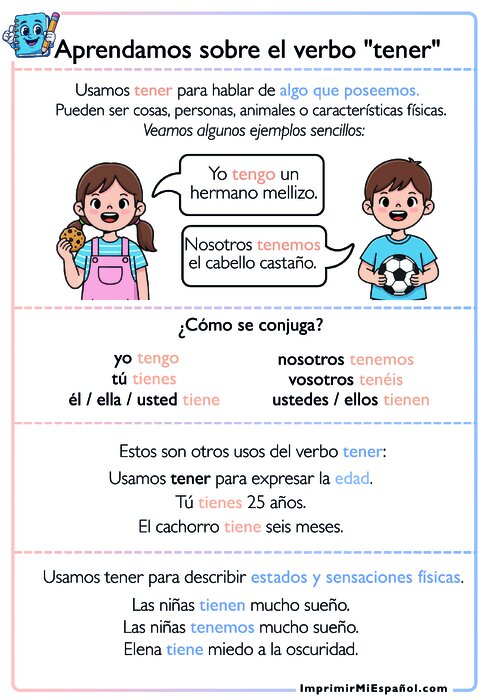 Aprendamos sobre el verbo "tener"