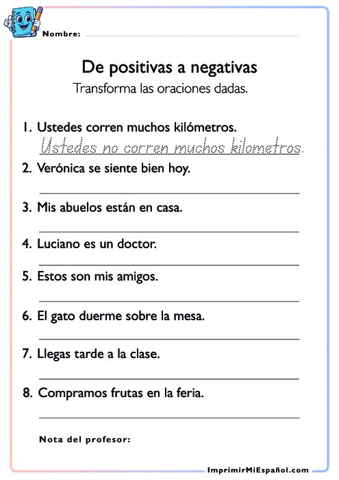 De positivas a negativas