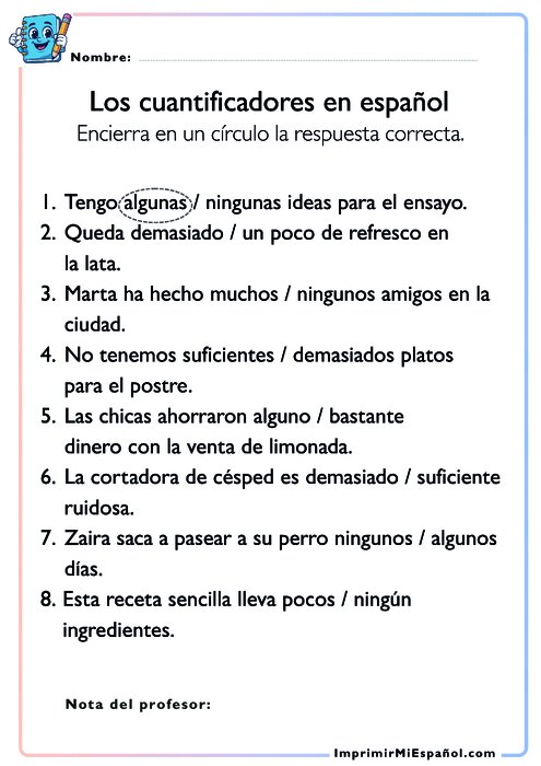 Los cuantificadores en español