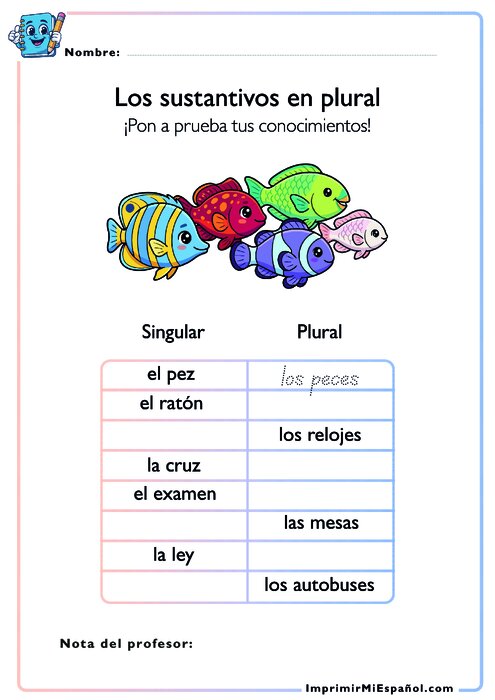 Los sustantivos en plural