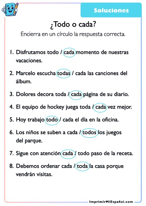 Clave de respuestas