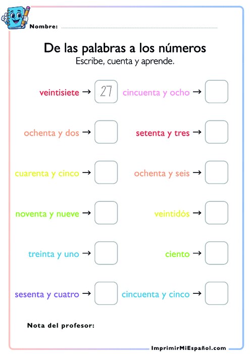 De las palabras a los números
