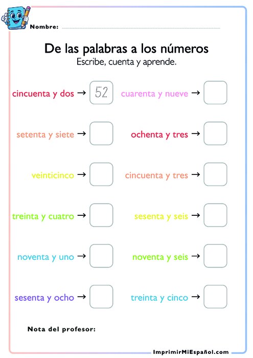 De las palabras a los números