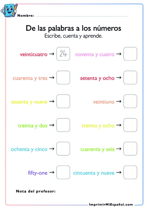 De las palabras a los números