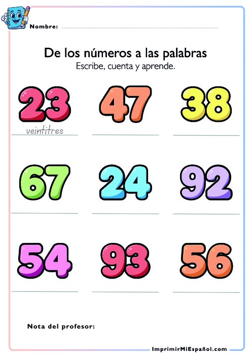 De los números a las palabras