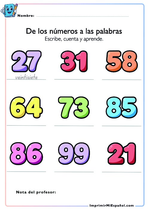 De los números a las palabras